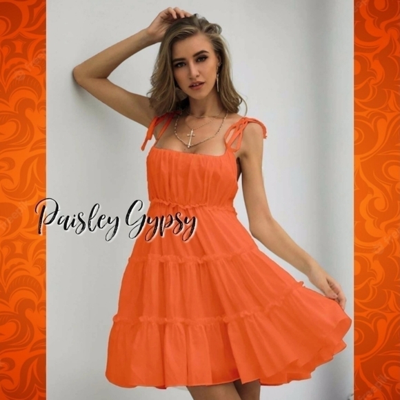 Flirty Spaghetti Strap Tiered High Waist Sun Dress - Picture 3 of 7